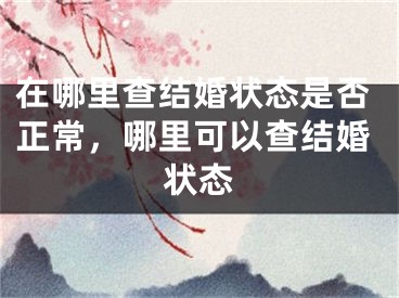 在哪里查结婚状态是否正常，哪里可以查结婚状态