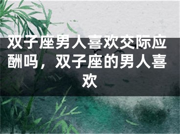 双子座男人喜欢交际应酬吗，双子座的男人喜欢