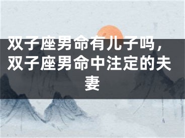 双子座男命有儿子吗，双子座男命中注定的夫妻
