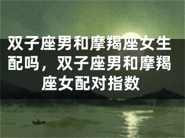 双子座男和摩羯座女生配吗，双子座男和摩羯座女配对指数