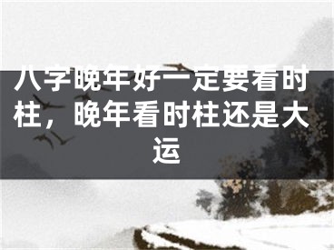 八字晚年好一定要看时柱，晚年看时柱还是大运