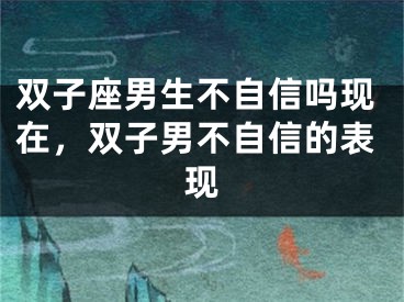 双子座男生不自信吗现在，双子男不自信的表现
