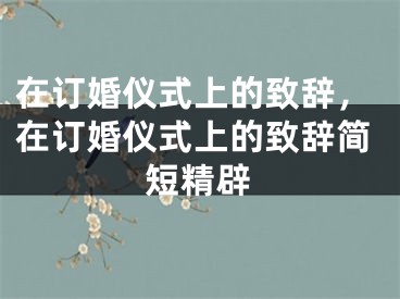 在订婚仪式上的致辞,在订婚仪式上的致辞简短精辟