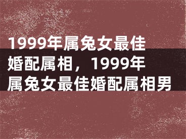 1999年属兔女最佳婚配属相，1999年属兔女最佳婚配属相男