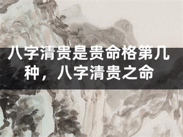 八字清贵是贵命格第几种，八字清贵之命
