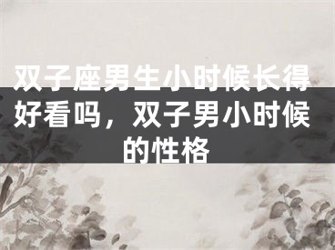 双子座男生小时候长得好看吗，双子男小时候的性格