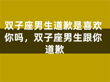 双子座男生道歉是喜欢你吗，双子座男生跟你道歉