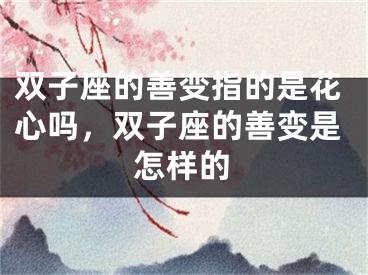双子座的善变指的是花心吗，双子座的善变是怎样的