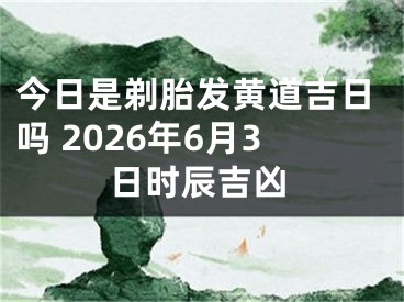 今日是剃胎发黄道吉日吗 2026年6月3日时辰吉凶