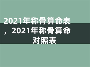 2021年称骨算命表，2021年称骨算命对照表