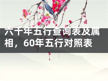 六十年五行查询表及属相，60年五行对照表