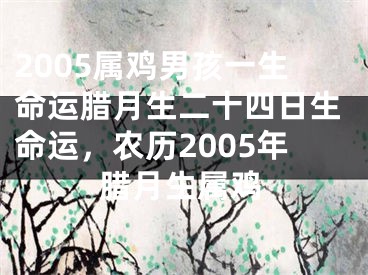 2005属鸡男孩一生命运腊月生二十四日生命运，农历2005年腊月生属鸡