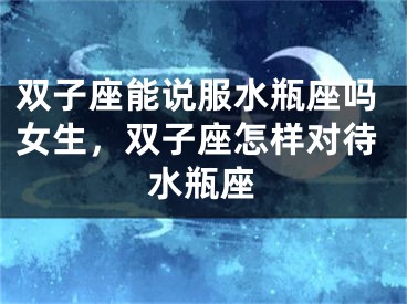 双子座能说服水瓶座吗女生，双子座怎样对待水瓶座