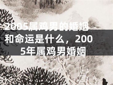 2005属鸡男的婚姻和命运是什么，2005年属鸡男婚姻