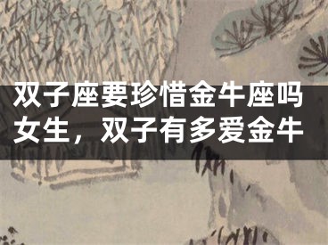 双子座要珍惜金牛座吗女生，双子有多爱金牛