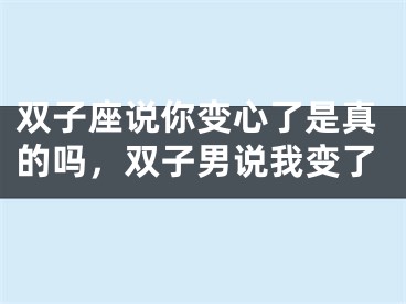 双子座说你变心了是真的吗，双子男说我变了