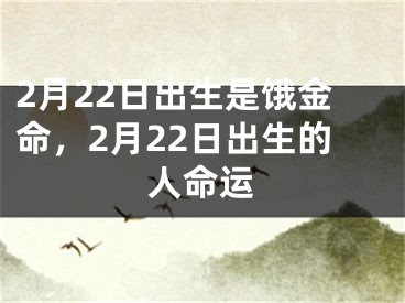 2月22日出生是饿金命，2月22日出生的人命运