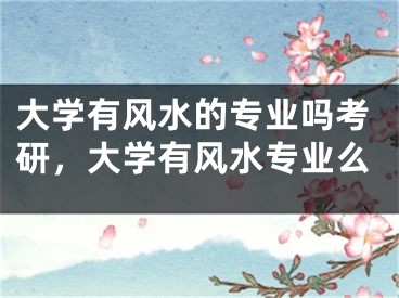 大学有风水的专业吗考研，大学有风水专业么