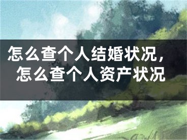 怎么查个人结婚状况，怎么查个人资产状况