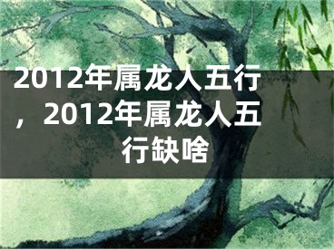 2012年属龙人五行,2012年属龙人五行缺啥