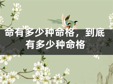 命有多少种命格，到底有多少种命格