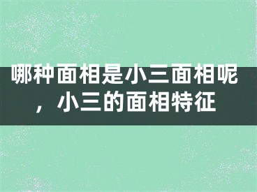 哪种面相是小三面相呢，小三的面相特征
