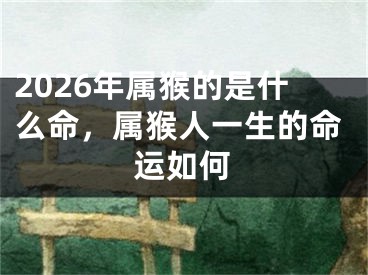 2026年属猴的是什么命，属猴人一生的命运如何