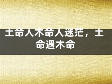 土命人木命人迷茫，土命遇木命