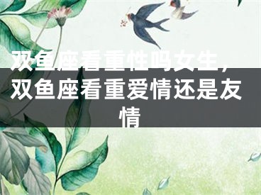 双鱼座看重性吗女生，双鱼座看重爱情还是友情