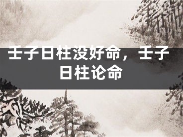 壬子日柱没好命,壬子日柱论命