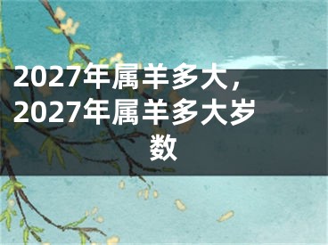 2027年属羊多大,2027年属羊多大岁数