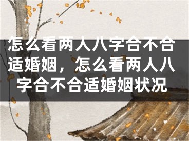 怎么看两人八字合不合适婚姻，怎么看两人八字合不合适婚姻状况