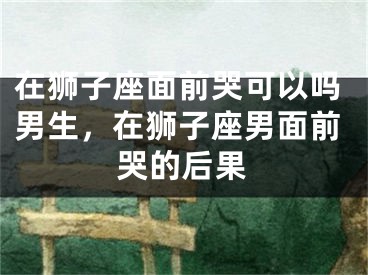 在狮子座面前哭可以吗男生，在狮子座男面前哭的后果
