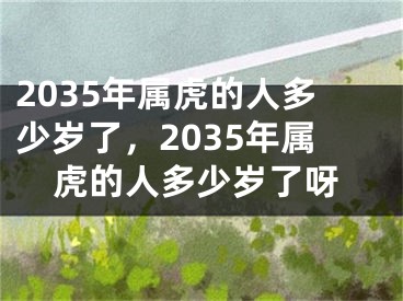 2035年属虎的人多少岁了，2035年属虎的人多少岁了呀