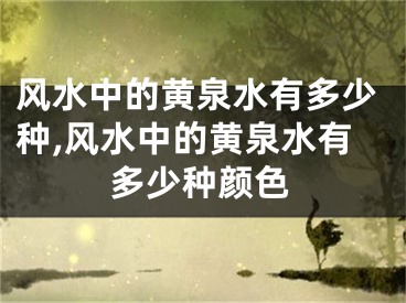 风水中的黄泉水有多少种,风水中的黄泉水有多少种颜色