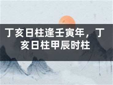 丁亥日柱逢壬寅年，丁亥日柱甲辰时柱