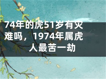 74年的虎51岁有灾难吗，1974年属虎人最苦一劫