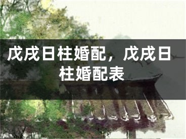 戊戌日柱婚配，戊戌日柱婚配表
