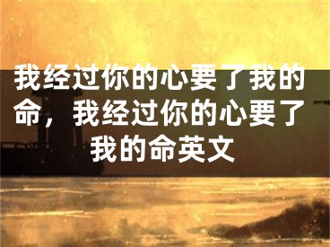 我经过你的心要了我的命，我经过你的心要了我的命英文