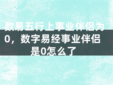 数易五行上事业伴侣为0，数字易经事业伴侣是0怎么了