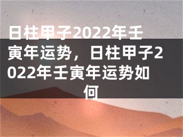 日柱甲子2022年壬寅年运势,日柱甲子2022年壬寅年运势如何