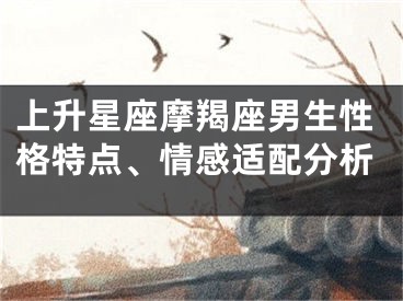 上升星座摩羯座男生性格特点、情感适配分析