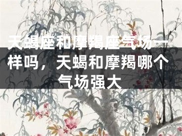 天蝎座和摩羯座气场一样吗,天蝎和摩羯哪个气场强大