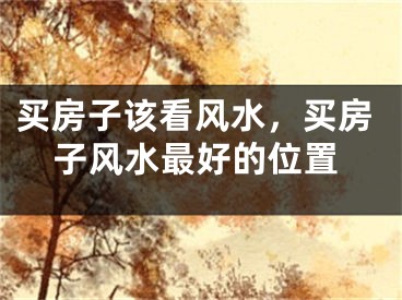 买房子该看风水，买房子风水最好的位置