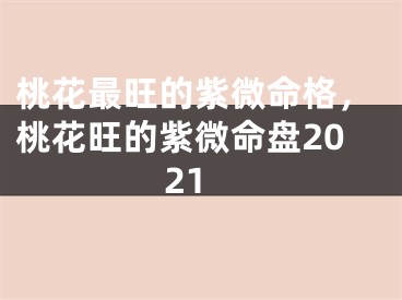桃花最旺的紫微命格,桃花旺的紫微命盘2021
