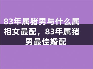 83年属猪男与什么属相女最配,83年属猪男最佳婚配