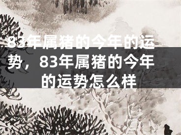 83年属猪的今年的运势,83年属猪的今年的运势怎么样