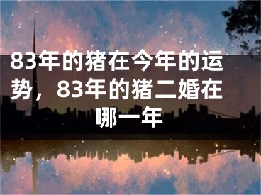 83年的猪在今年的运势,83年的猪二婚在哪一年