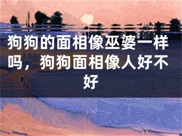 狗狗的面相像巫婆一样吗，狗狗面相像人好不好