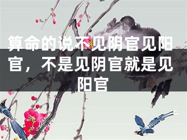 算命的说不见阴官见阳官，不是见阴官就是见阳官